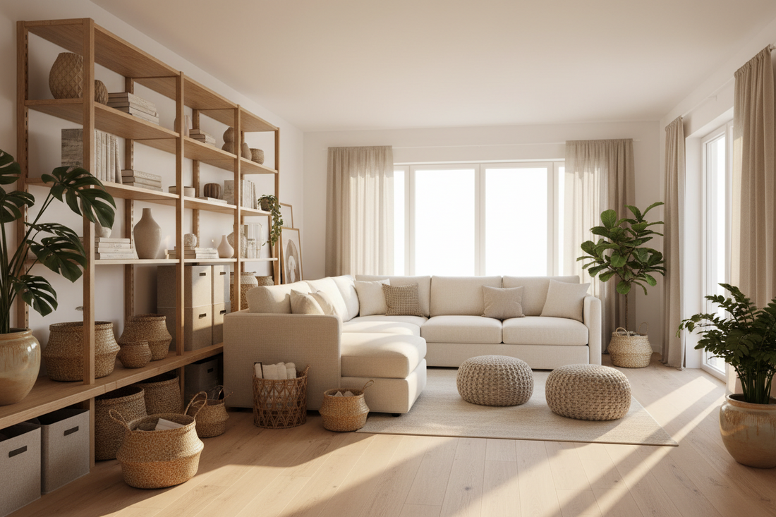 Adaptive Living Space System Using Furniture, Baskets, and Storage & Organization