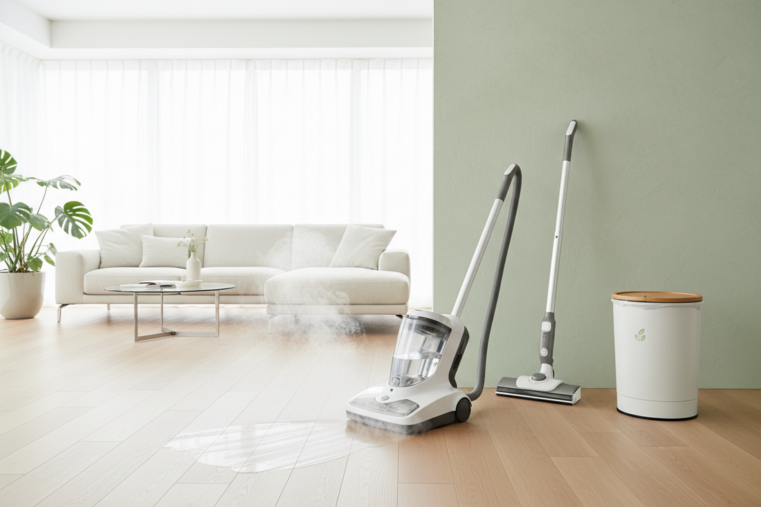 Cleaner Floors and Fresher Homes with Steam Cleaners, Sweepers & Accessories, and Trash Solutions