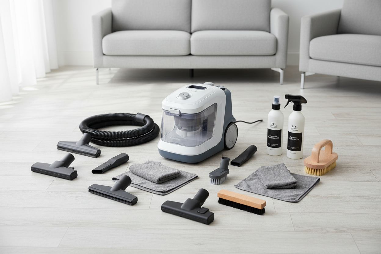 High-Performance Upholstery and Fabric Care System Using Carpet Cleaners, Vacuum Parts & Accessories, and Cleaning Tools