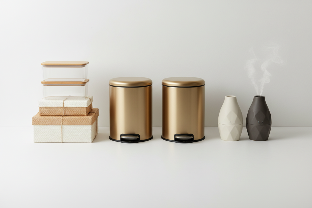 Home Organization Essentials: Trash Solutions, Air Fresheners, and Paper & Plastic Storage