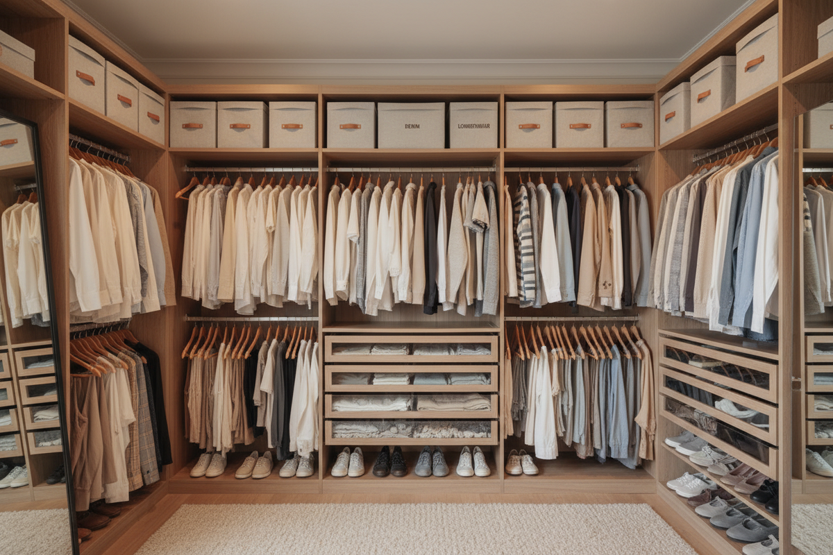 Precision Wardrobe System Using Clothing & Closet Storage, Labels, and Storage & Organization