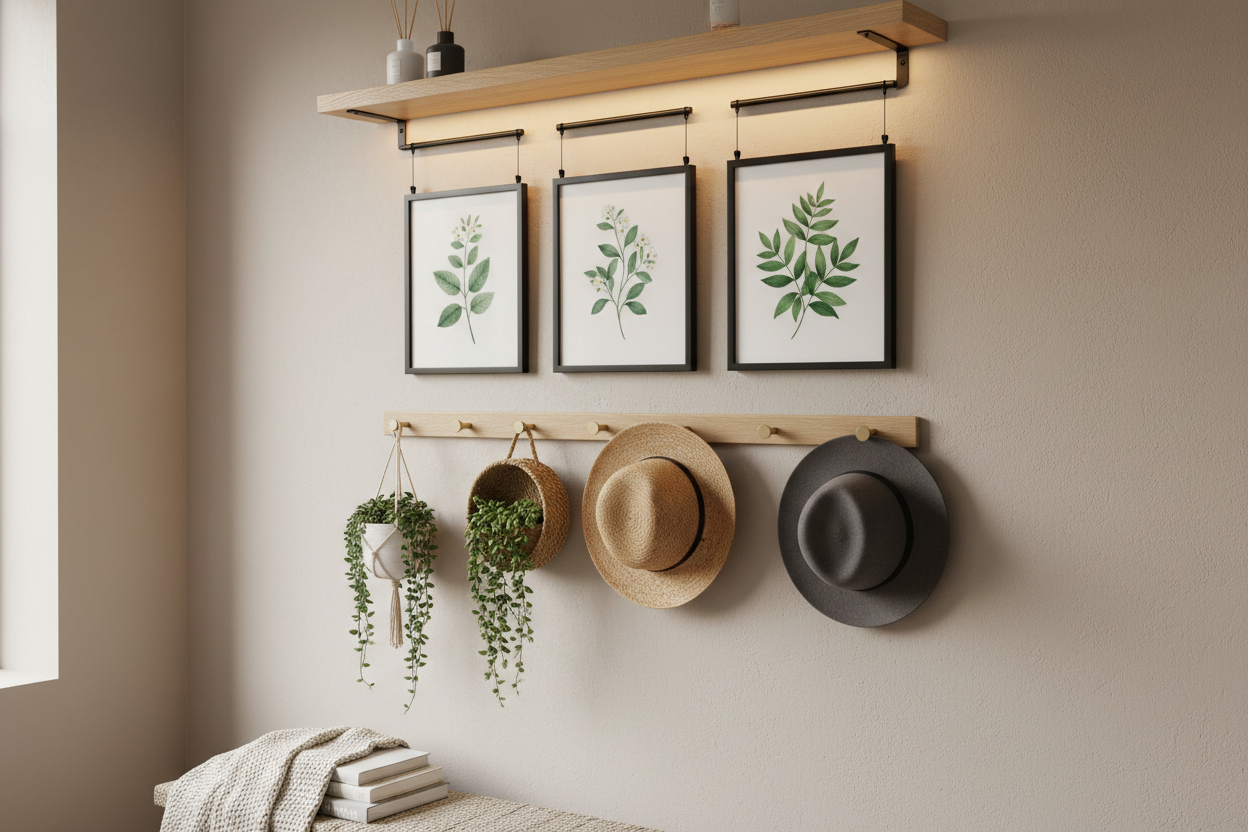 Stylish Wall Organization Using Picture Hangers, Adhesive Hooks, and Home Fragrance & Air Fresheners