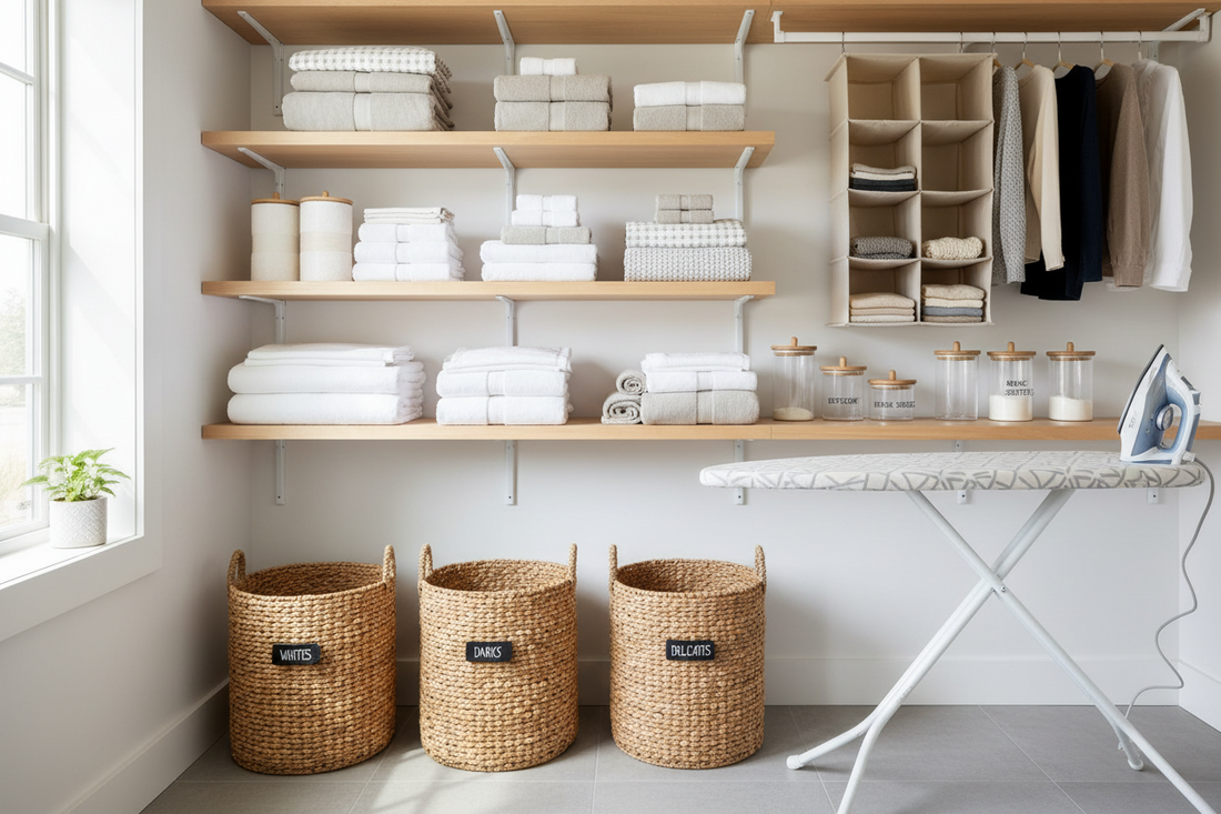 The Organized Laundry Room: How Clothing & Closet Storage, Laundry Storage & Organization & Ironing Board Covers Create a More Functional Home
