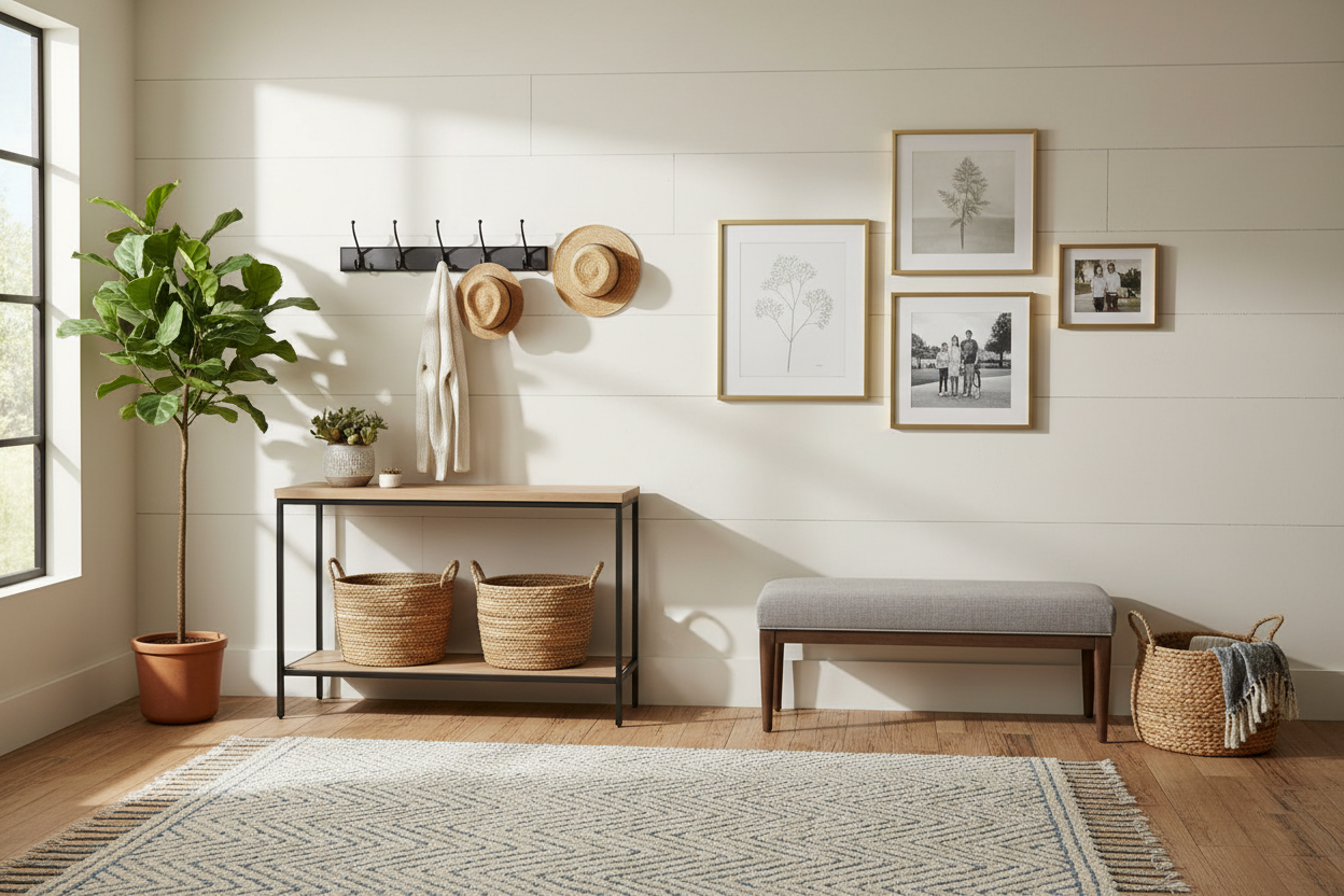 Transforming Entry Spaces into High-Function Zones Using Entryway Furniture, Baskets, and Picture Hangers