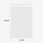 Self Sealing Cellophane Bags Self Adhesive, 8x11 Inch 100 Pcs Clear Resealable - Image 2