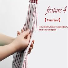 2 Pcs Kitchen Cotton Classical Striped Towel/Absorbent Towel/Hanging Towel/Hand - Image 8