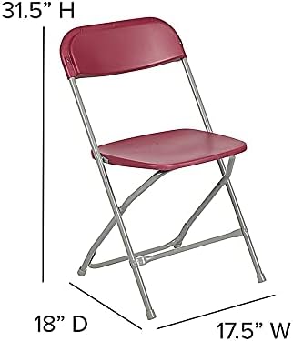 Flash Furniture Hercules™ Series Plastic Folding Chair - Red - 2 Pack 650LB Weight Capacity Comfortable Event Chair - Lightweight Folding Chair - Image 2