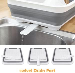Foldable Dish Drying Rack with Drain Plug and Swivel Spout - Image 5