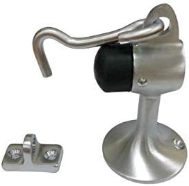 QCAA Solid Brass Door Stop, 3-15/16" Height, Satin Chrome, 1 Pack - Image 2
