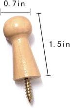 Wooden Shaker Peg Wood Screw-on Shaker Pegs 1.5 Inch Long Unfinished Wood - Image 2