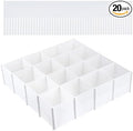 20PCS DIY Plastic Grid Drawer Dividers, Large Adjustable Drawer Storage by GesangF