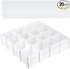 20PCS DIY Plastic Grid Drawer Dividers, Large Adjustable Drawer Storage by GesangF