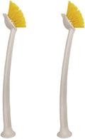 2 Pcs Scrub Brush with Handle 11'' Dish Scrubber Brush Kitchen Sink Brush Long by DODXIAOBEUL