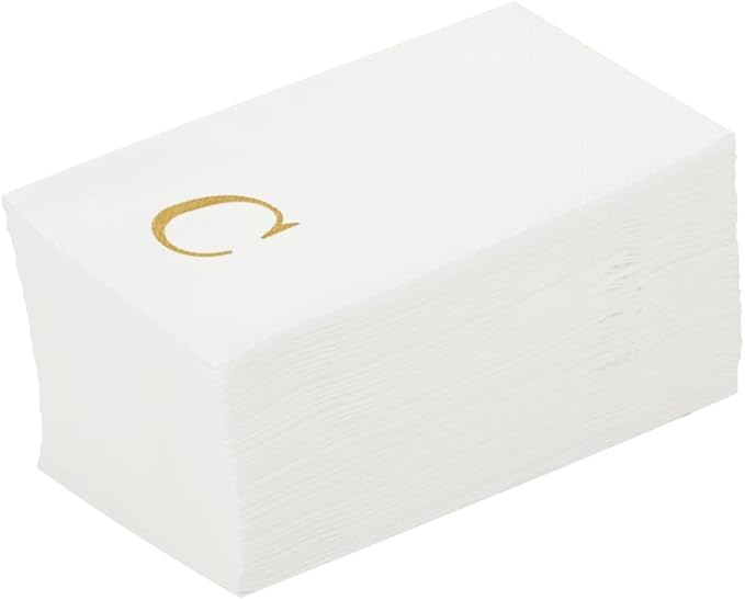 Luxenap 15.8 X 7.9 Inch Linen-Feel Guest Towels, 50 Lettered Hand Towels by Restaurantware