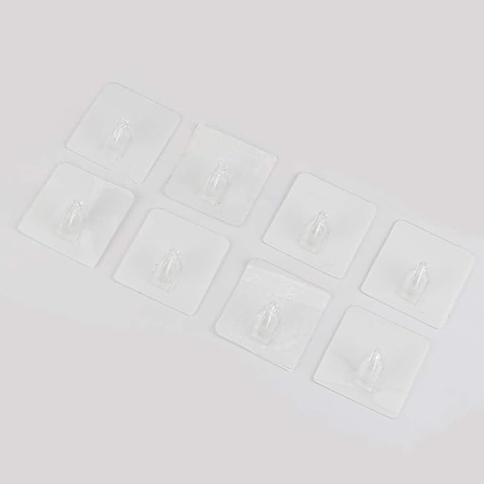 Hawsam 8PCS Clear Adhesive Sticky Wall Hooks, No Drilling Strong Waterproof - Image 3