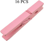 HAHIYO Pink Wooden Clothes Pins Clothespins Small Aviod Fall Apart 2.87 Inches - Image 6