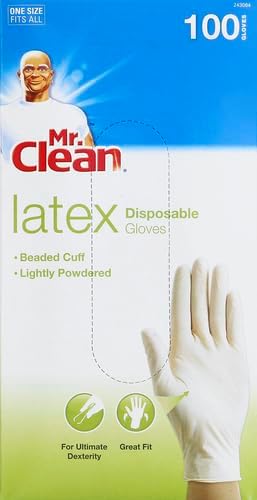 Mr Clean Latex Gloves Disposable Single Use Lightly Powdered Non-Sterile - Image 2