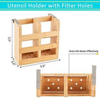 Bamboo Dish Drying Rack, 3-Tier Collapsible Wooden Dish Rack - Image 5