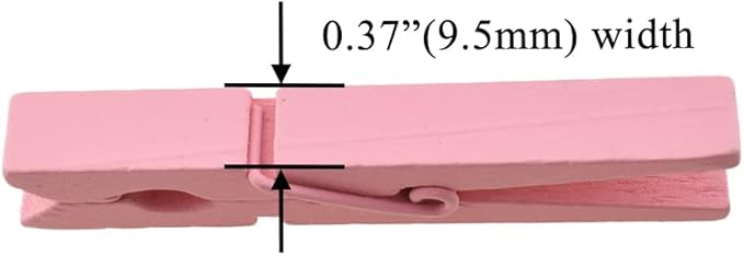 HAHIYO Pink Wooden Clothes Pins Clothespins Small Aviod Fall Apart 2.87 Inches - Image 3