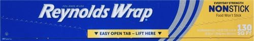 Reynolds Wrap Non Stick Aluminum Foil, Nonstick Aluminum Foil Roll, Prevents - Image 11