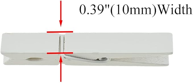 HAHIYO White Wooden Clothes Pins Clothespins Wide Do NOT Fall Apart 2.87 inches - Image 3