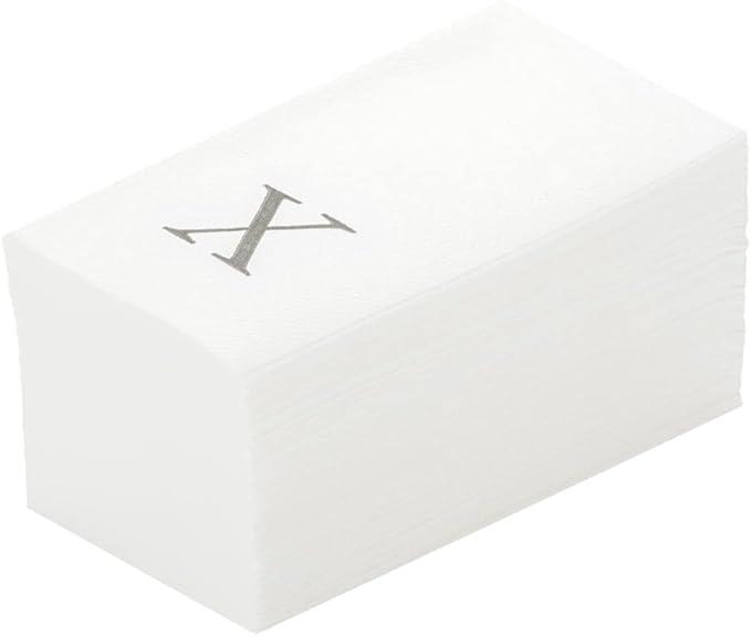 Luxenap 15.8 X 7.9 Inch Linen-Feel Guest Towels, 50 Lettered Hand Towels by Restaurantware