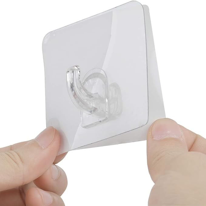 Hawsam 8PCS Clear Adhesive Sticky Wall Hooks, No Drilling Strong Waterproof - Image 2