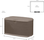 Rubbermaid Medium Resin Outdoor Storage Deck Box (73 Gal), Weather Resistant, Brown, Deck Organization for Home/Backyard/Pool Chemicals/Toys/Garden Tools/Porch/Patio Cushions - Image 3