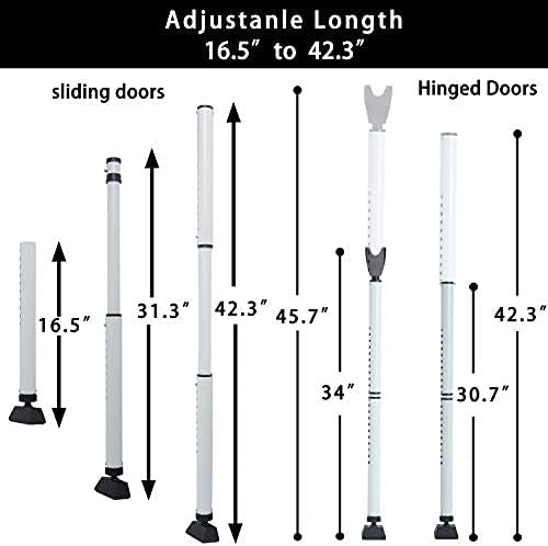 2 Pack 2-in-1 Door Security Bar & Sliding Patio 28″ Door Stopper Security - Image 3