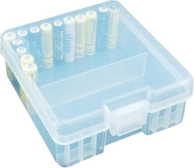 Fielect 100 x AAA Battery Storage Case Holder Organizer Box Transparent - Image 6