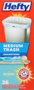 Hefty Medium Trash Bags, Ocean Water Scent, 8 Gallon - Image 2