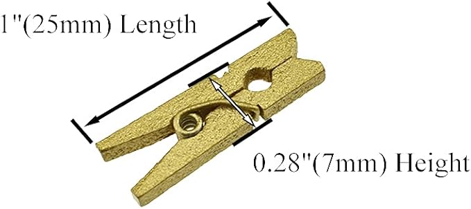 HAHIYO Gold Wooden Clothes Pins Clothespins Mini Do NOT Fall Apart 1 inches - Image 2