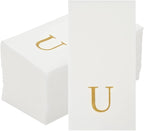 Luxenap 15.8 X 7.9 Inch Linen-Feel Guest Towels, 50 Lettered Hand Towels - Image 2