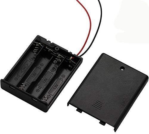 6 Pieces 4 Slots x 1.5V AAA Battery Case Holder Battery Spring Clip Storage Box by Onwon