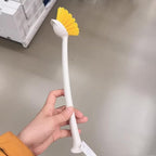 2 Pcs Scrub Brush with Handle 11'' Dish Scrubber Brush Kitchen Sink Brush Long - Image 5
