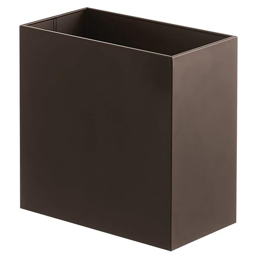 mDesign Small Steel Rectangular 2.4 Gallon/9.1 Liter Trash Can, Waste Basket - Image 4