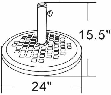 UBP24241-BR 24-Inch Cast Stone Umbrella Base, Made from Rust Free Composite Materials, Bronze Powder Coated Finish - Image 2