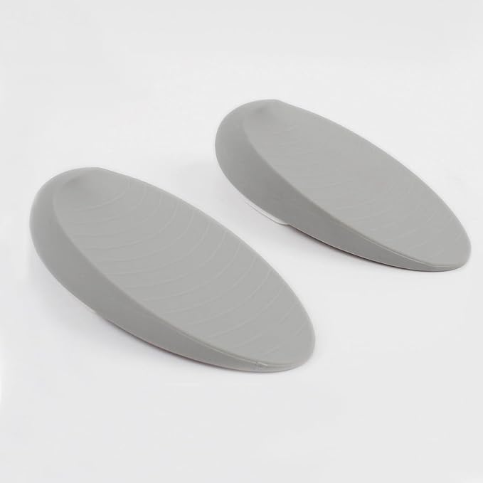 HOMOTEK 2 Pack Rubber Door Stoppers Wedge Grey by HOMOTEK