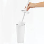 mDesign Metal Freestanding Slim Toilet Bowl Brush and Holder + Rectangle Narrow - Image 7