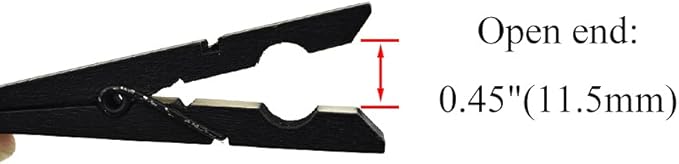 HAHIYO Black Wooden Clothes Pins Clothespins Wide Do NOT Fall Apart 2.87 inches - Image 4