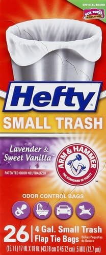 Hefty Small Garbage Bags, Flap Tie, Lavender & Sweet Vanilla Scent, 4 Gallon - Image 2