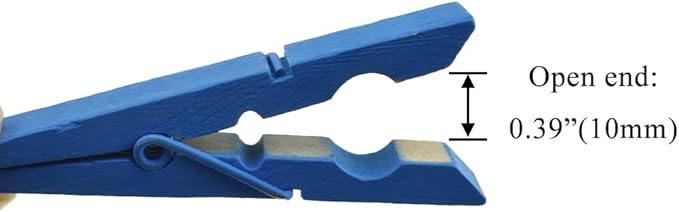 HAHIYO Blue Wooden Clothes Pins Clothespins Small Aviod Fall Apart 2.87 Inches - Image 4