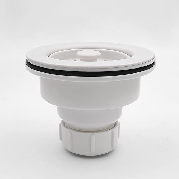 White Polymer Drain Kitchen Sink Drain Assembly - Image 4