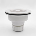 White Polymer Drain Kitchen Sink Drain Assembly - Image 4