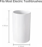 White Toothbrush and Toothpaste Holder, Ceramic Electric Toothbrush Holders - Image 4