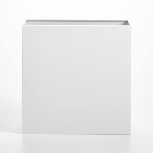 mDesign Small Steel Rectangular 2.4 Gallon/9.1 Liter Trash Can, Waste Basket - Image 4