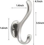 khtumeware Satin Nickel Coat Hooks 8 Pack Hardware Towel Hooks - Image 2
