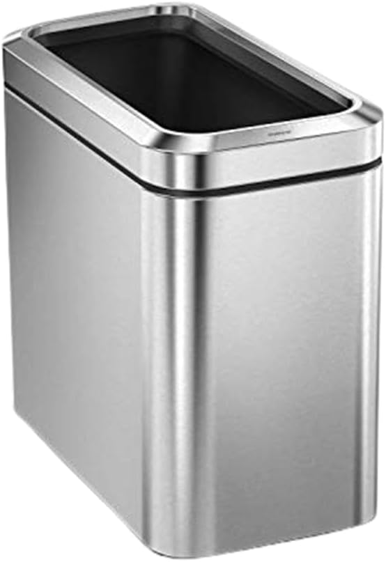 simplehuman 25 Liter / 6.6 Gallon Slim Open Top Small Trash Can, Commercial by Simplehuman