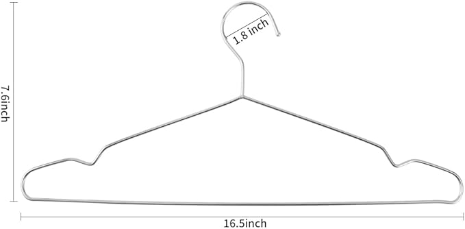 Hangers 100 Pack Wire Hangers Heavy Duty Clothes Hanger Ultra Thin Space Saving - Image 2