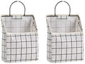 QULSE 2 Pcs Wall-Hanging Storage Bags, Desktop Organizer Basket Cotton Linen by Unknown